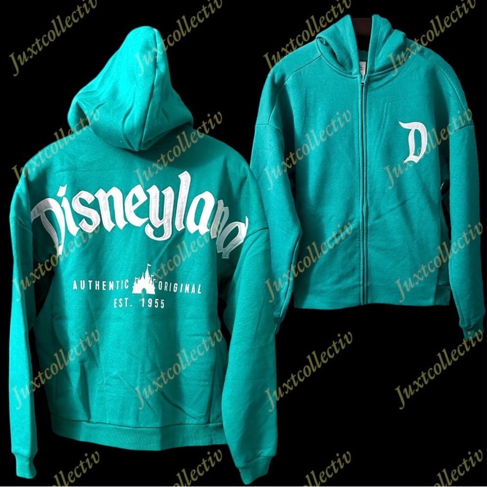 NWT Disneyland Logo Teal Zip Hoodie